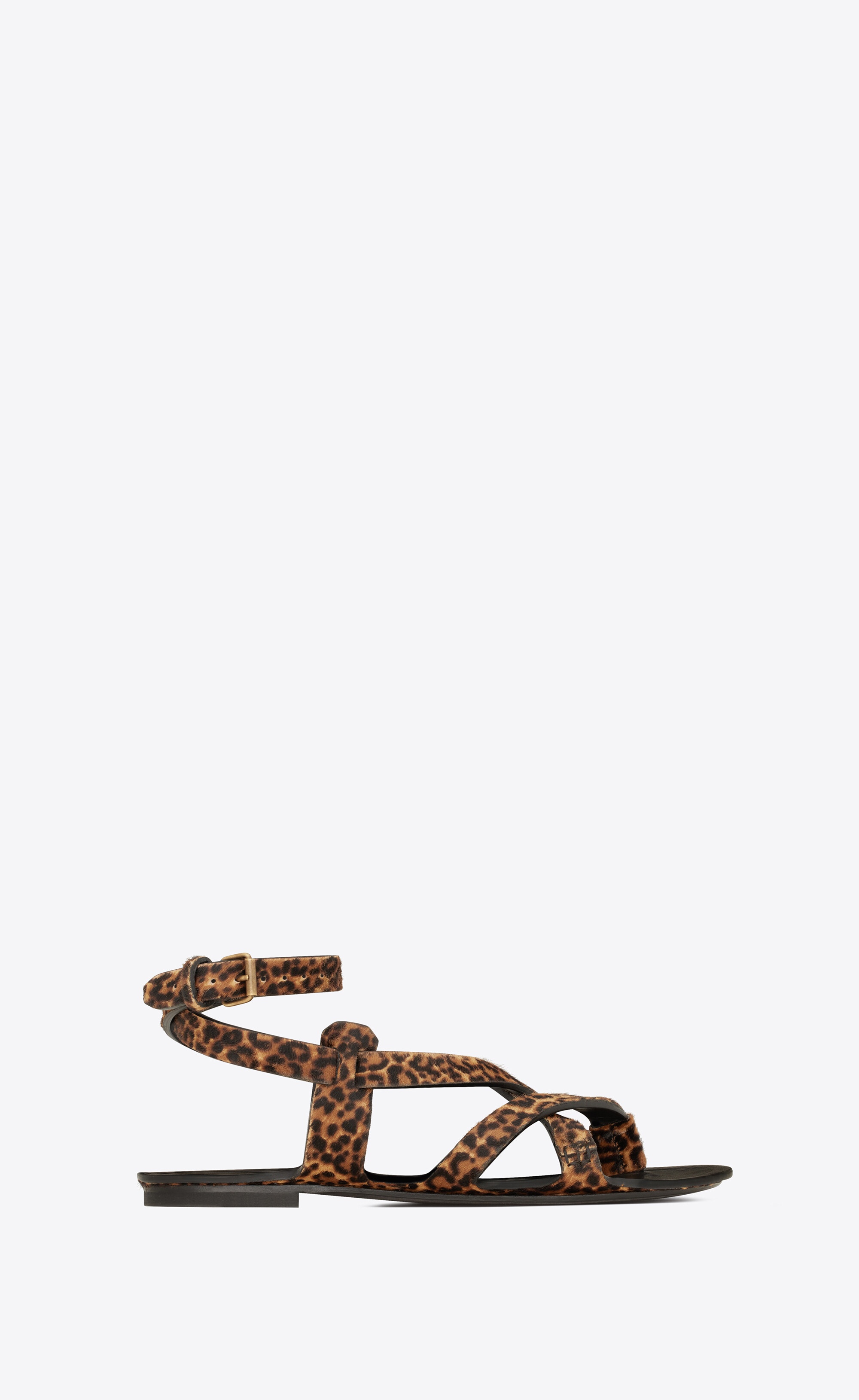 culver flat sandals in leopard-print pony-effect leather - 1