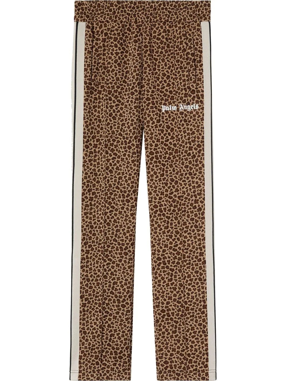 leopard print jacquard track pants - 1