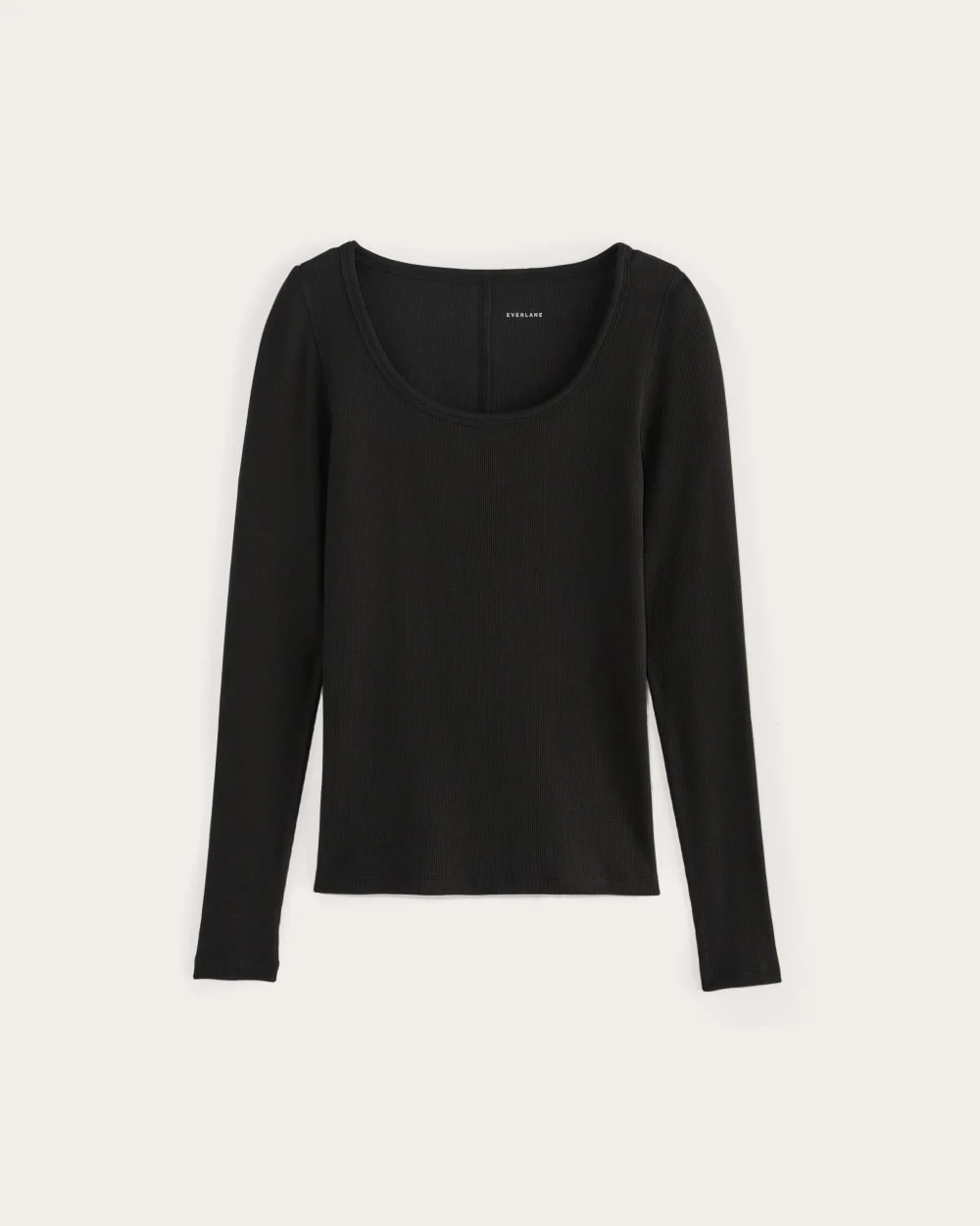 THE LUXE RIB LONG-SLEEVE SCOOP-NECK TEE - 1