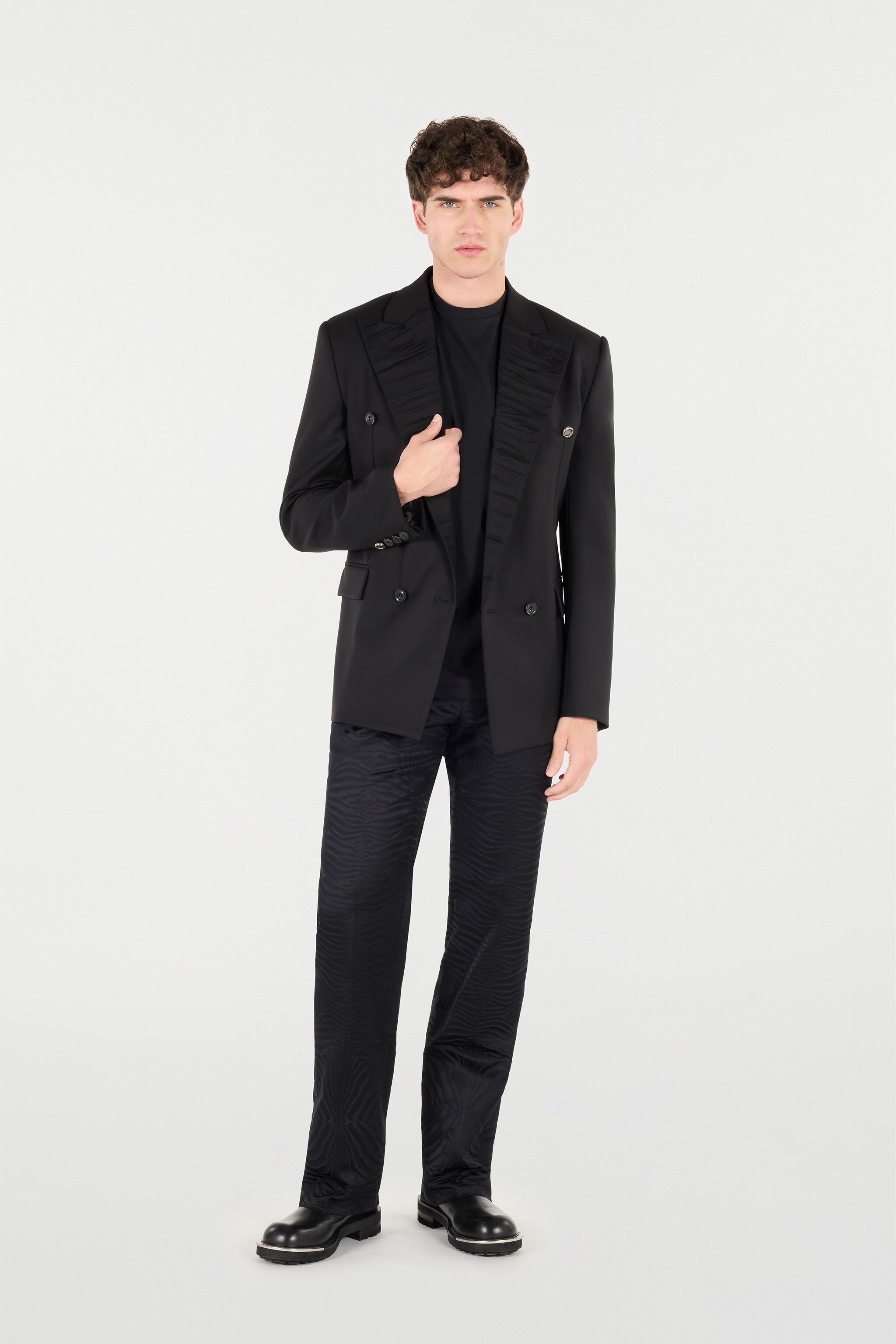 Double-Breasted Wool-Blend Blazer - 2