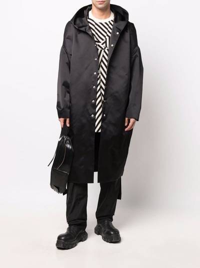 Rick Owens hooded single-breasted oversized coat outlook