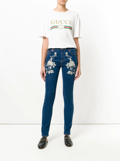 GUCCI embroidered skinny jeans outlook