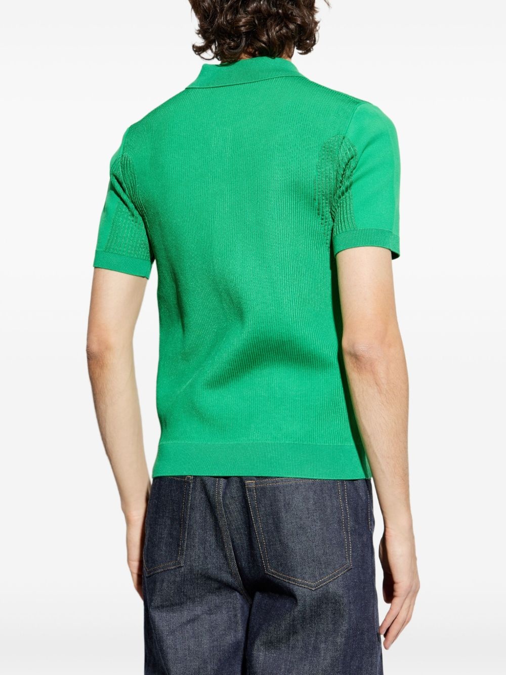ribbed polo shirt - 4