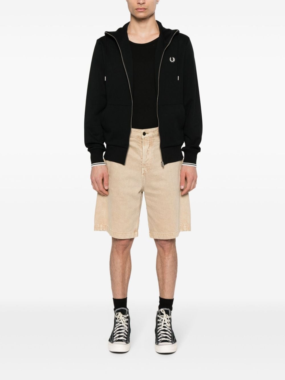 embroidered-logo zip-up jacket - 2