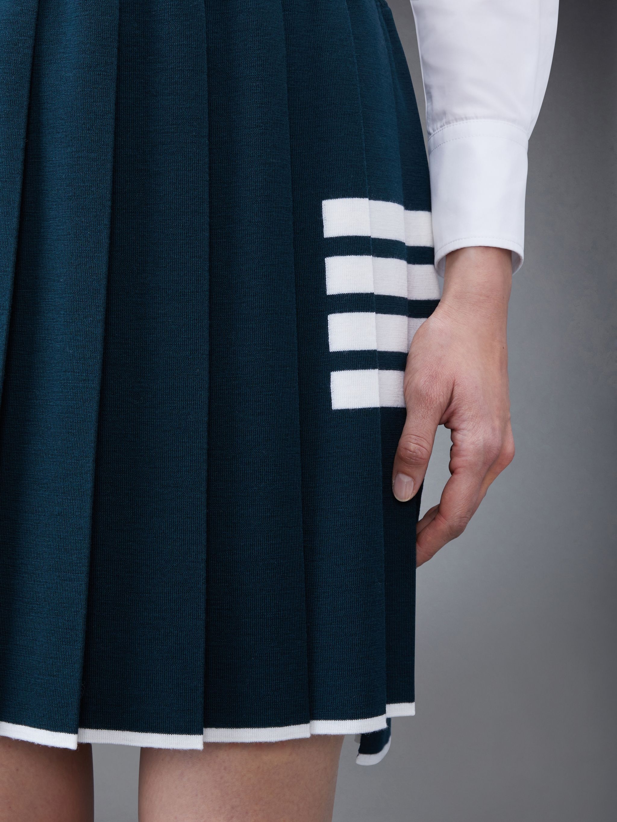 Merino Hector 4-Bar Pleated Mini Skirt - 5