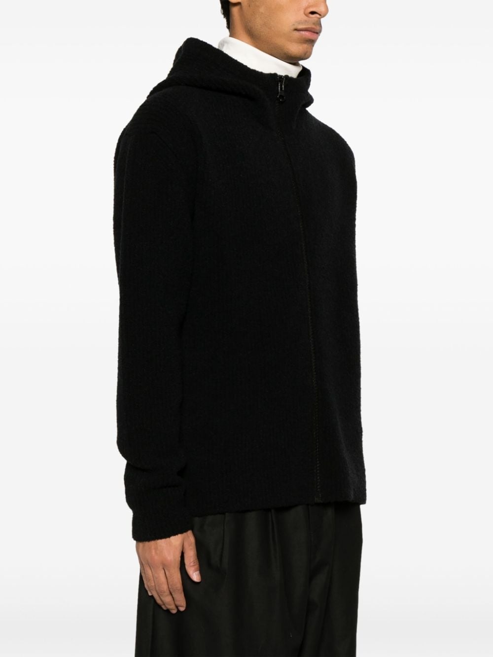 hooded ribbed-knit jumper - 6