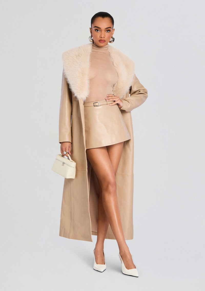 RETROFÊTE NANDIE LEATHER SKIRT outlook