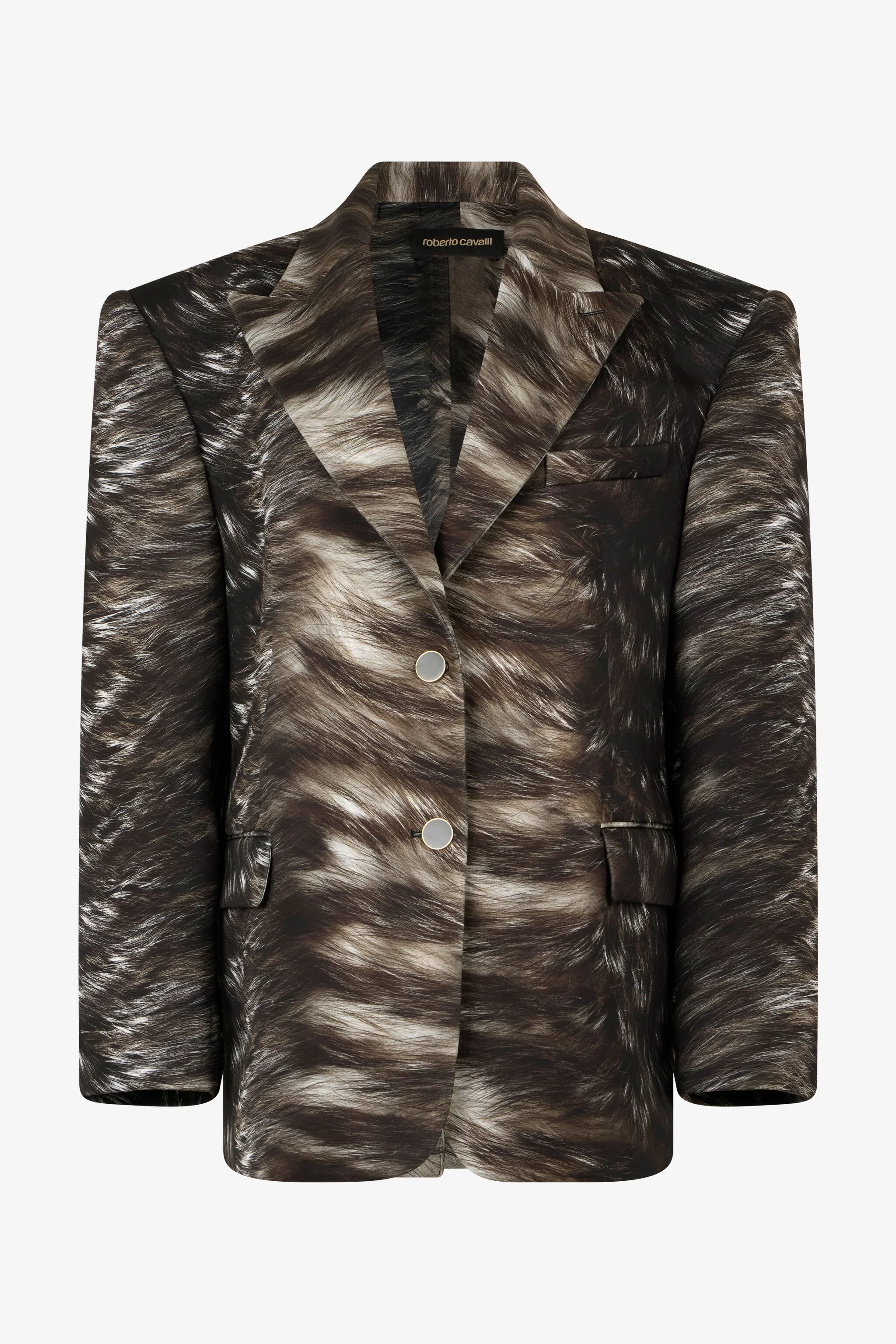 Silver Fur Print Jacket - 1