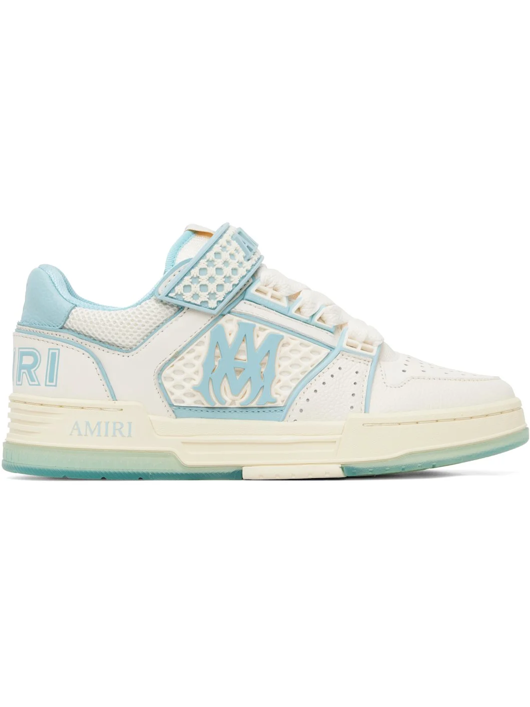 White & Blue MA Skyline Sneakers - 1