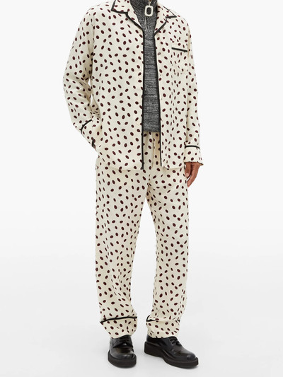 Marni Polka-dot logo-jacquard satin trousers outlook