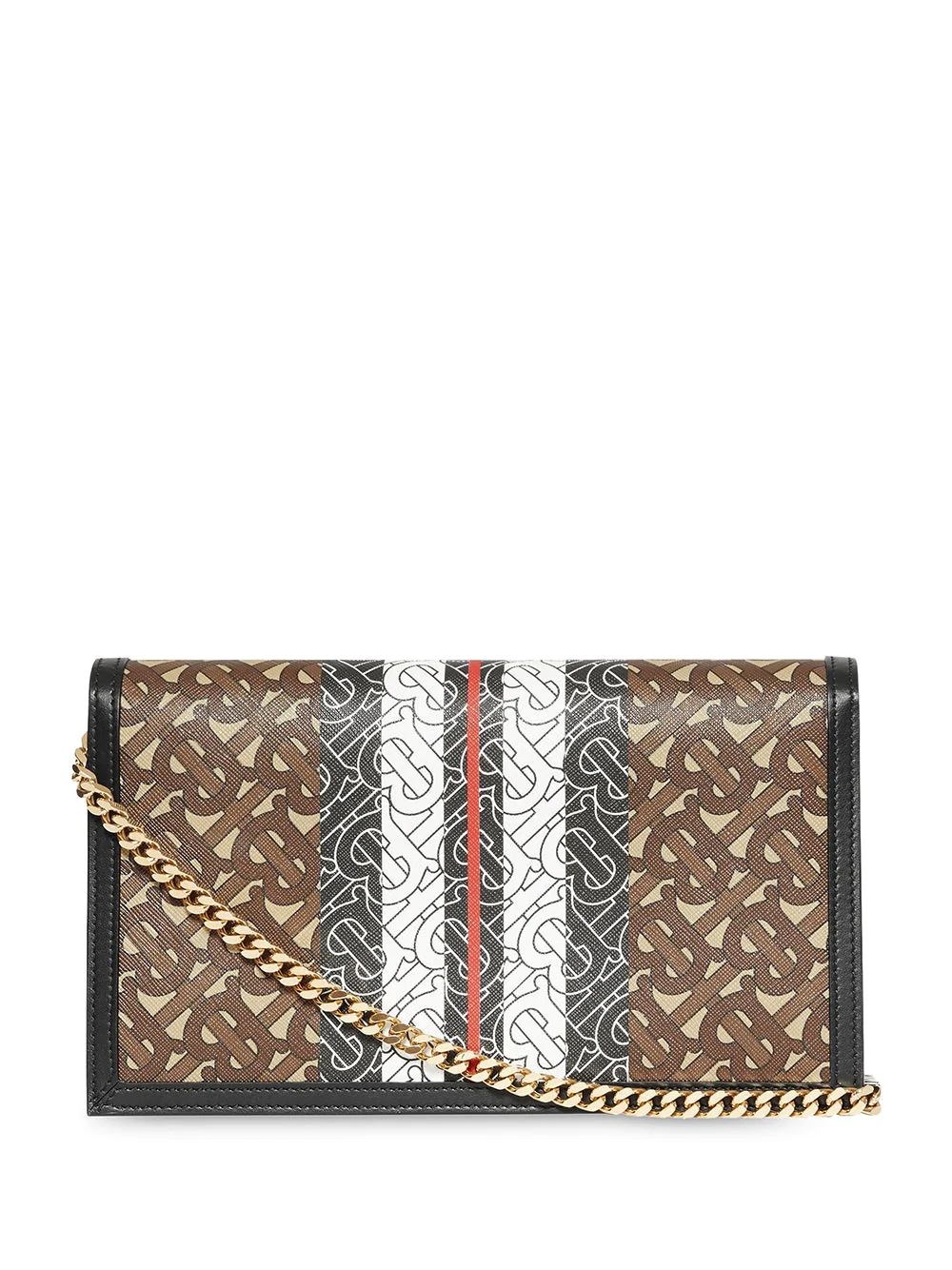 Small Monogram Stripe E-canvas TB Envelope Clutch - 2