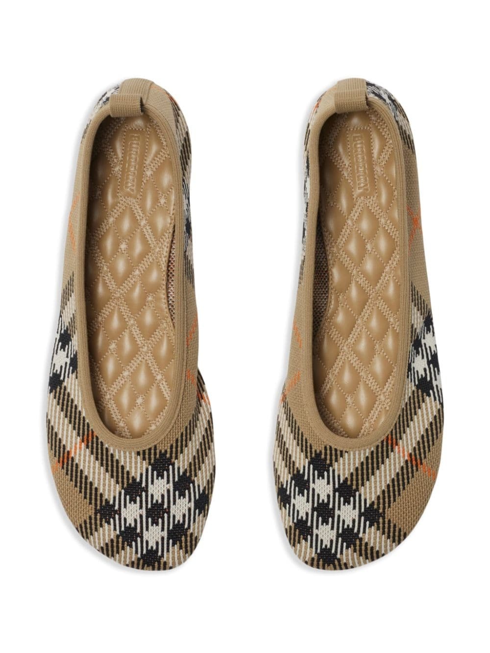 checkered knitted ballerina shoes - 4