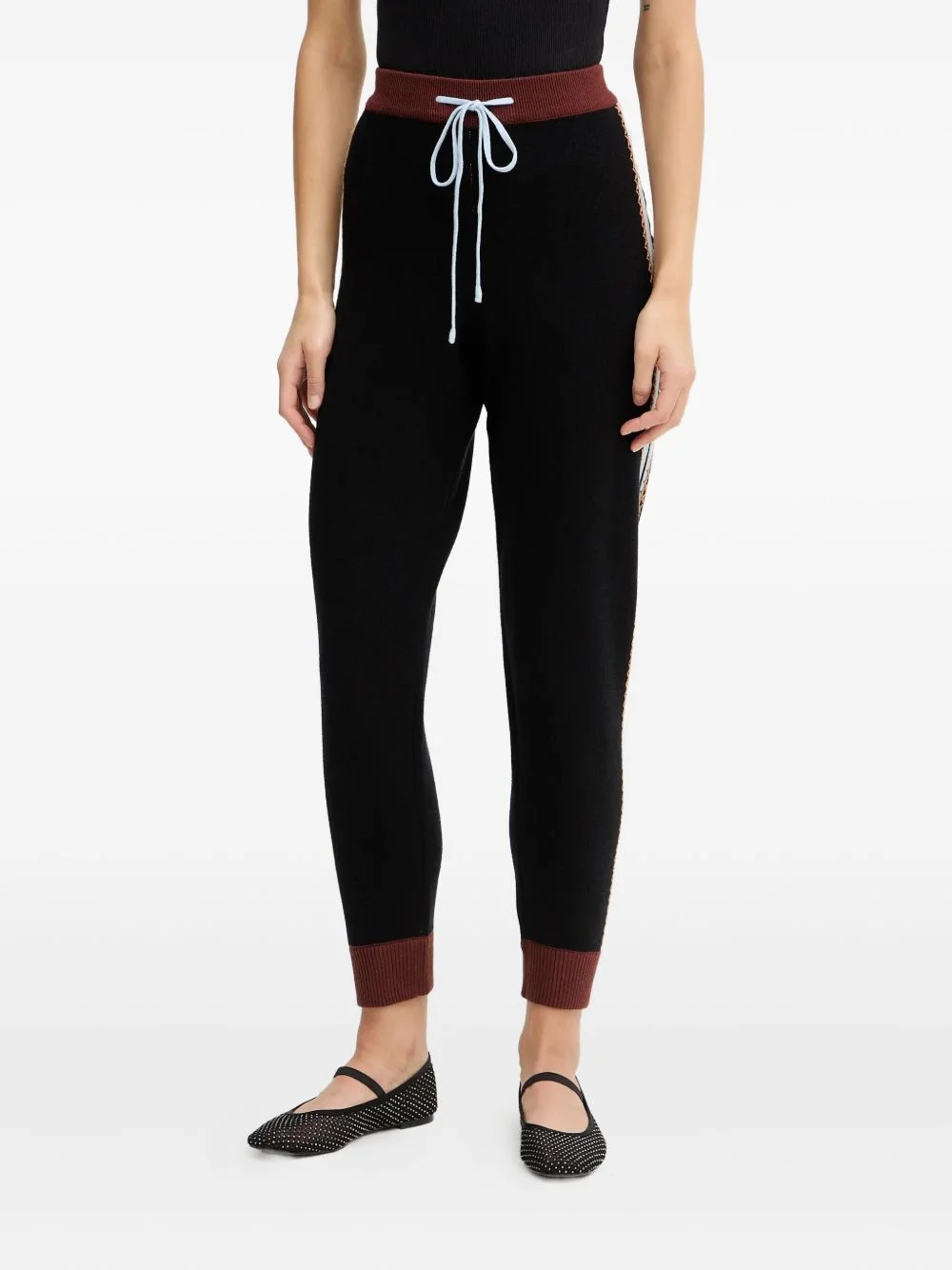 drawstring palm tree track pants - 1