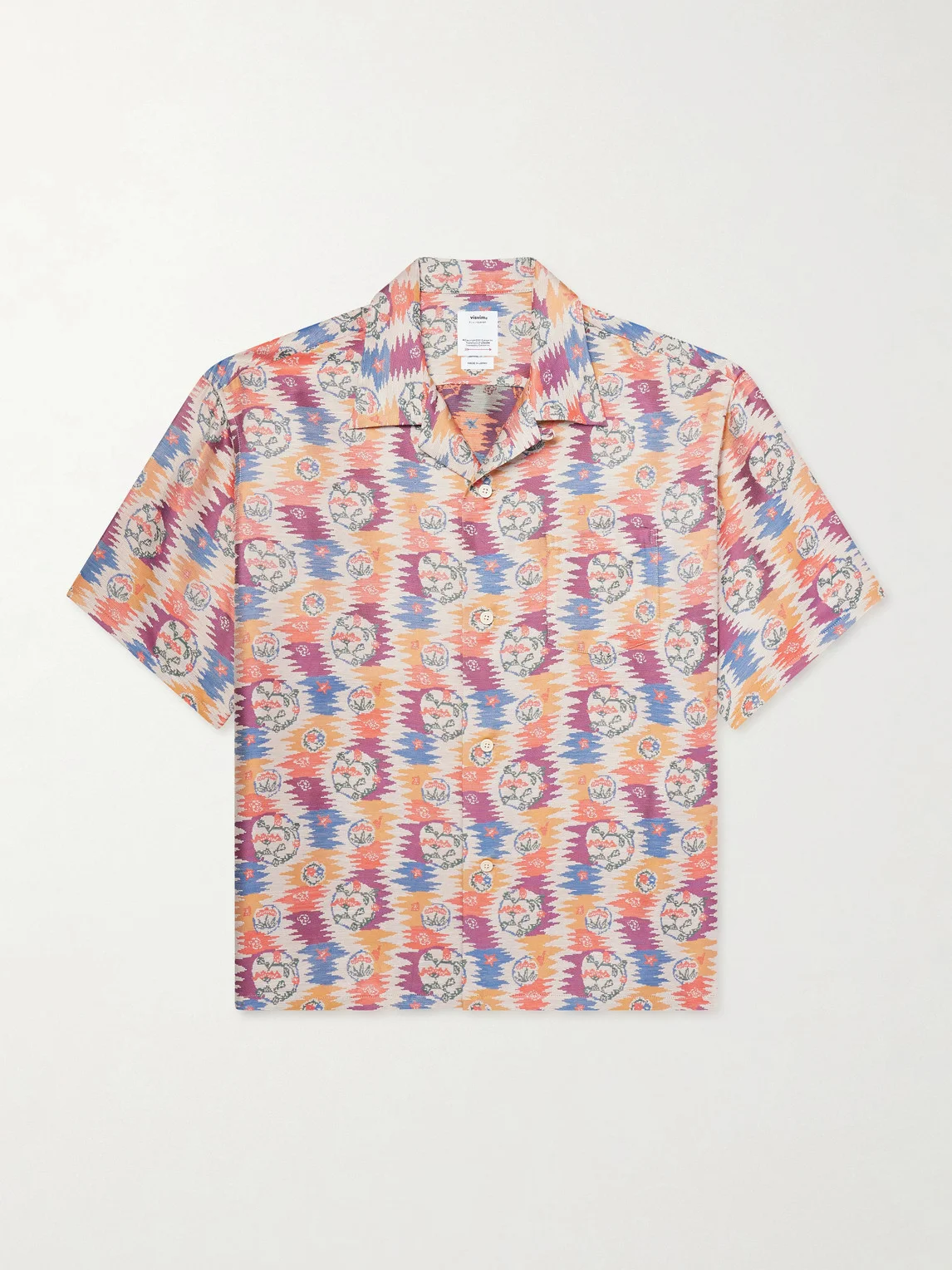 Crosby Camp-Collar Silk and Cotton-Blend Jacquard Shirt - 1