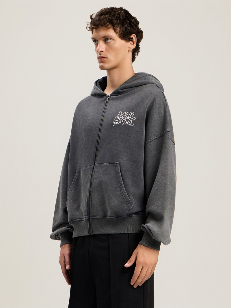 Palm Leaf Loose Zip Hoodie 3