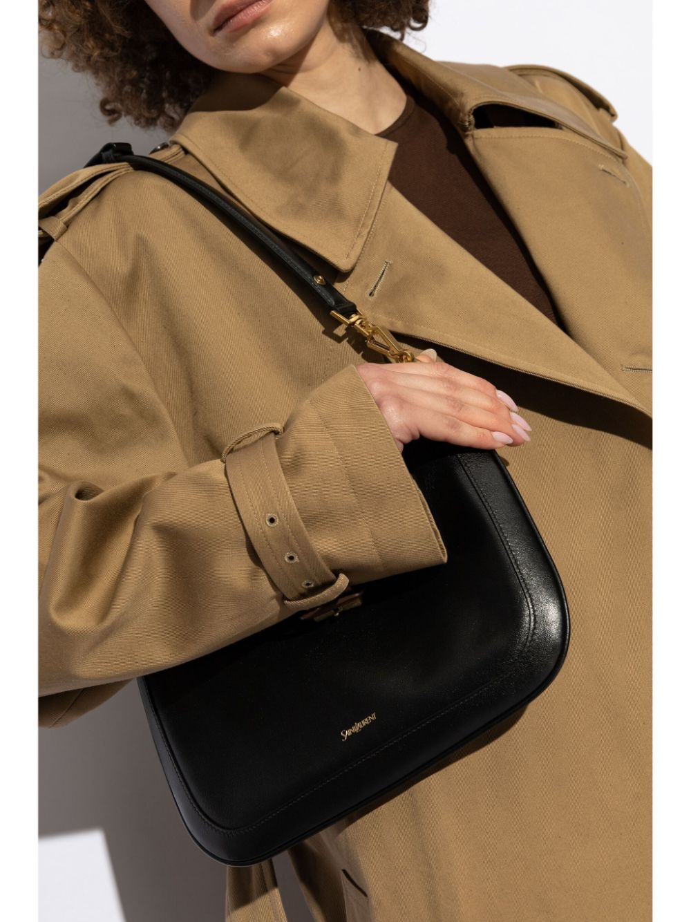 logo-plaque leather tote bag - 2