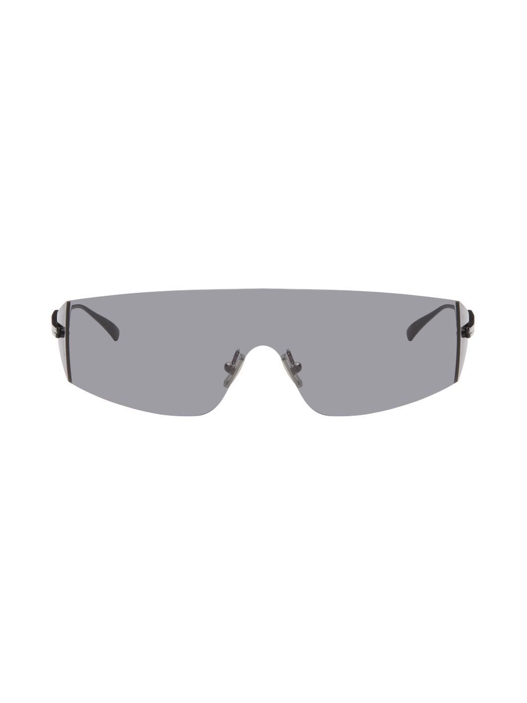 Black Futuristic Shield Sunglasses - 1