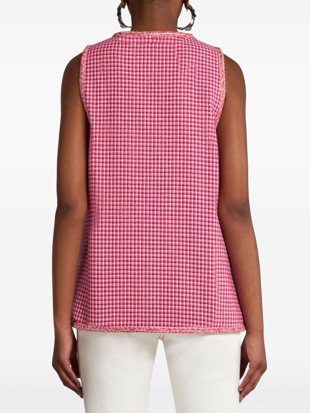micro-check waistcoat - 4