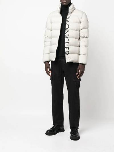 Moncler logo-print puffer jacket outlook