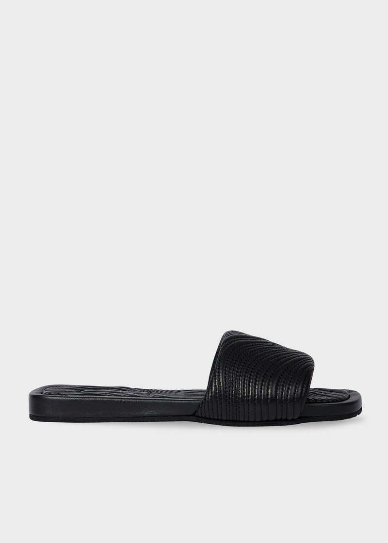 Women's Leather 'Laurel' 'Swirl' Stitch Sliders 1