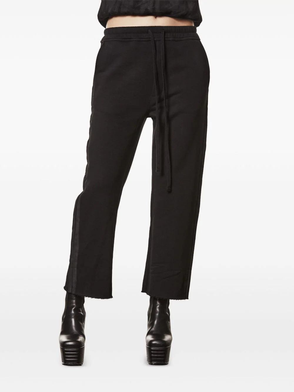 side-stripe raw-edge track pants - 1