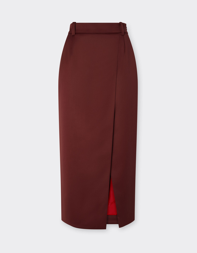 Wool satin skirt 1