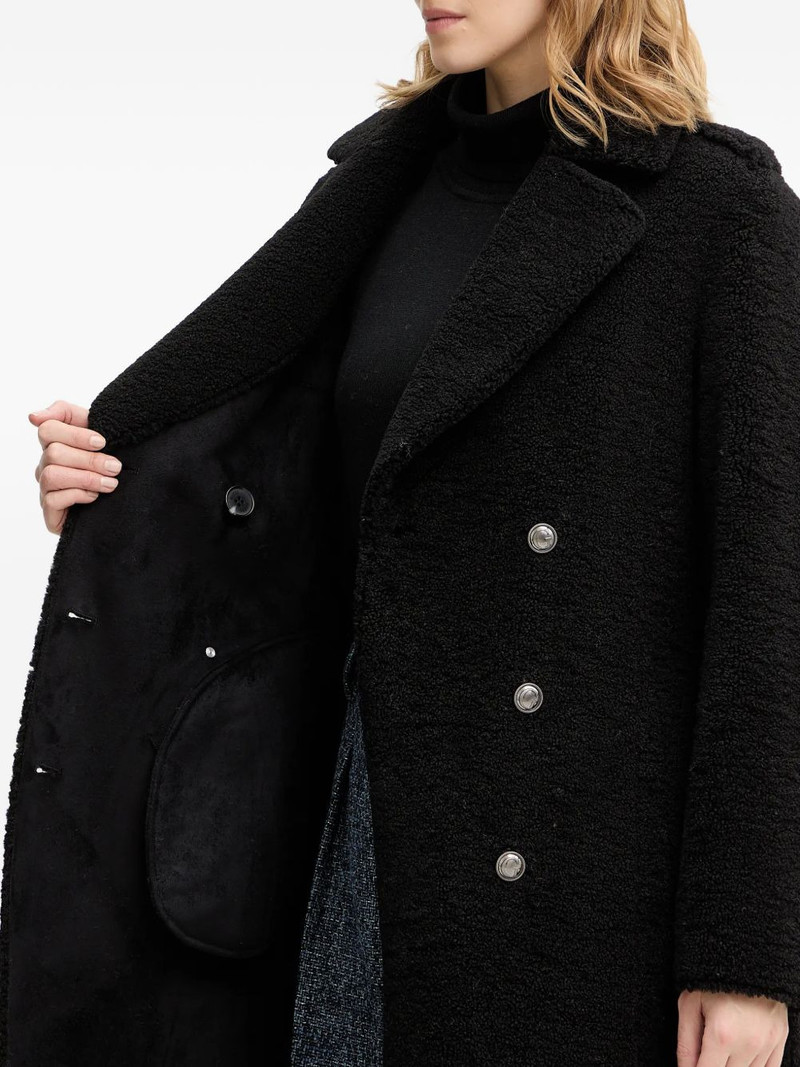 double-breasted faux-fur coat 6