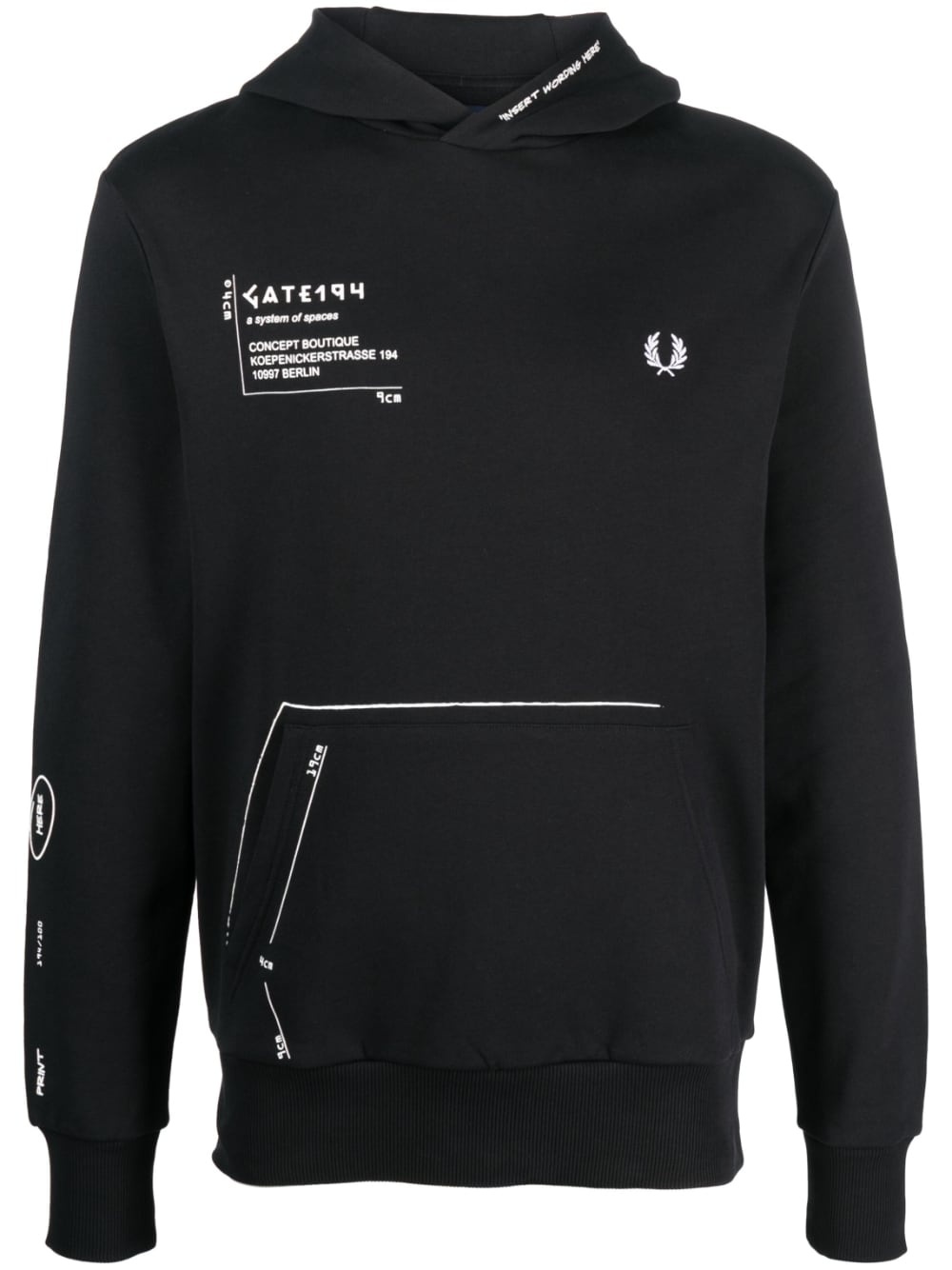 x GATE194 signature-print hoodie - 1