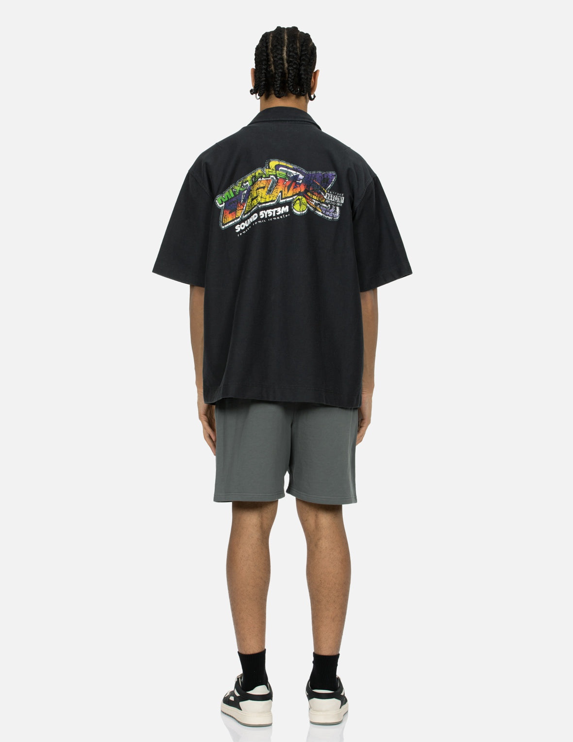 3D Badge and Digital Print Oversized Short-Sleeve Shirt - 5