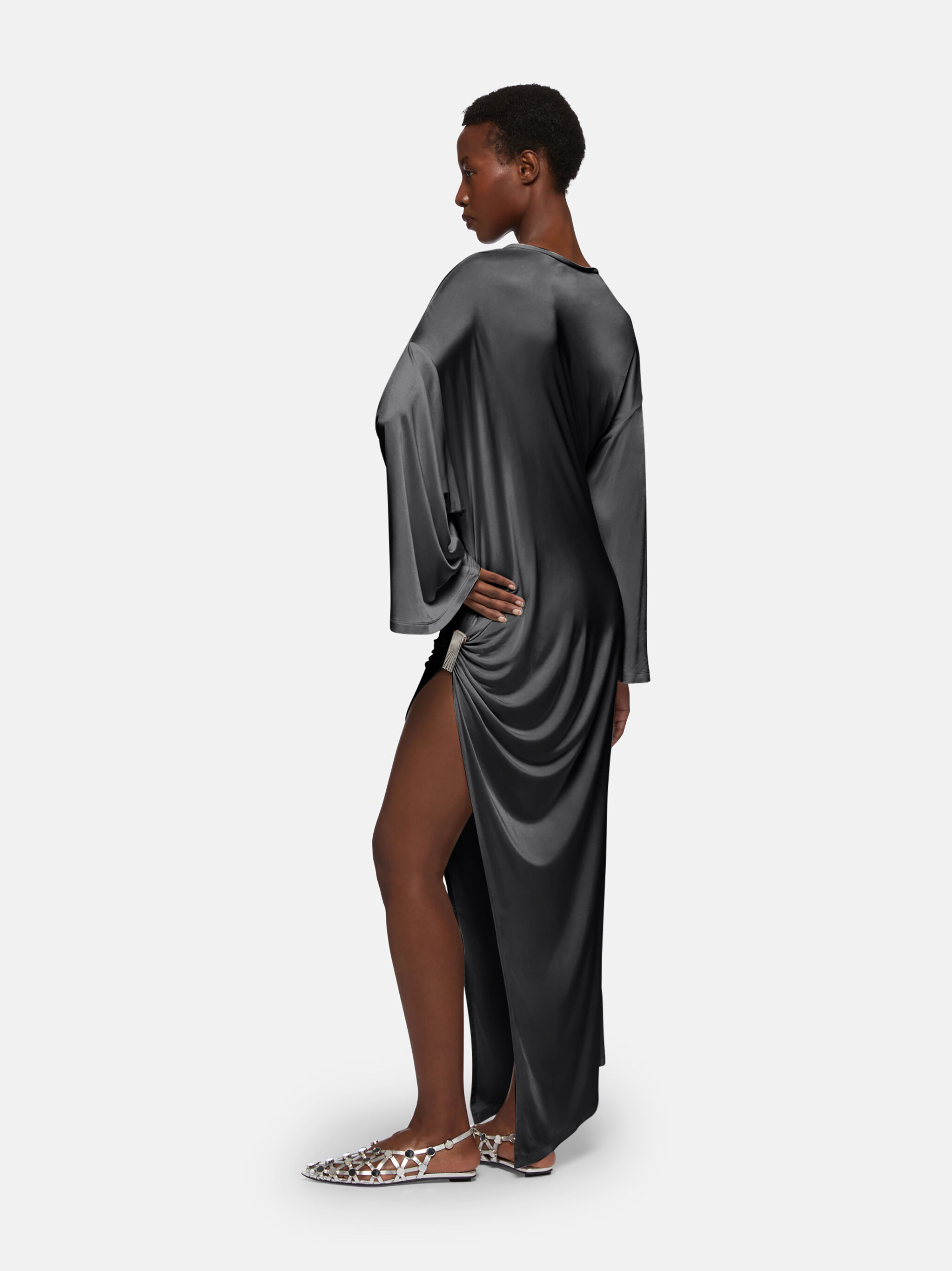 DARK GREY MIDI DRESS - 3