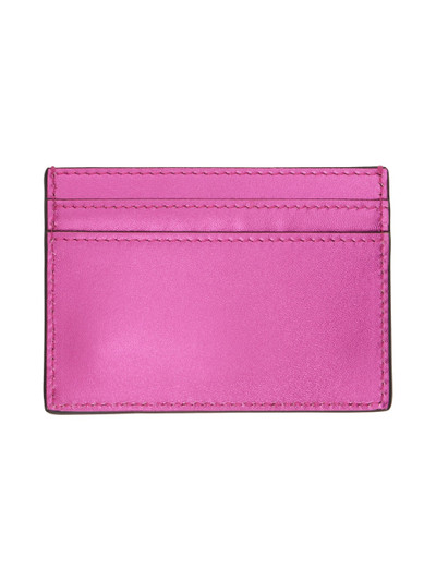 Moschino Pink Lettering Logo Foiled Card Holder outlook