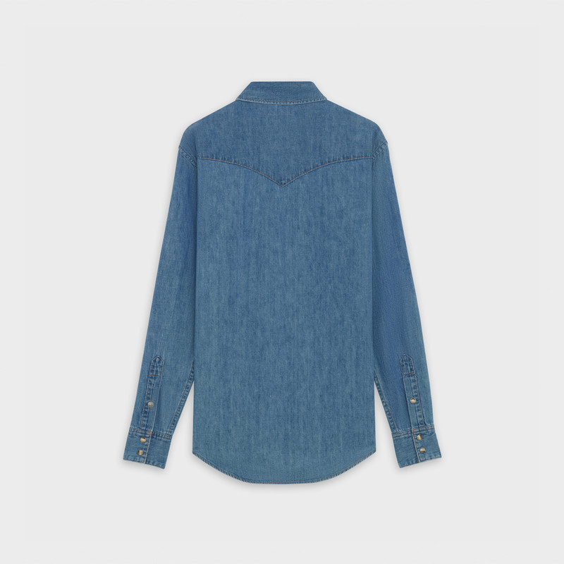 CELINE western shirt in lightweight denim outlook