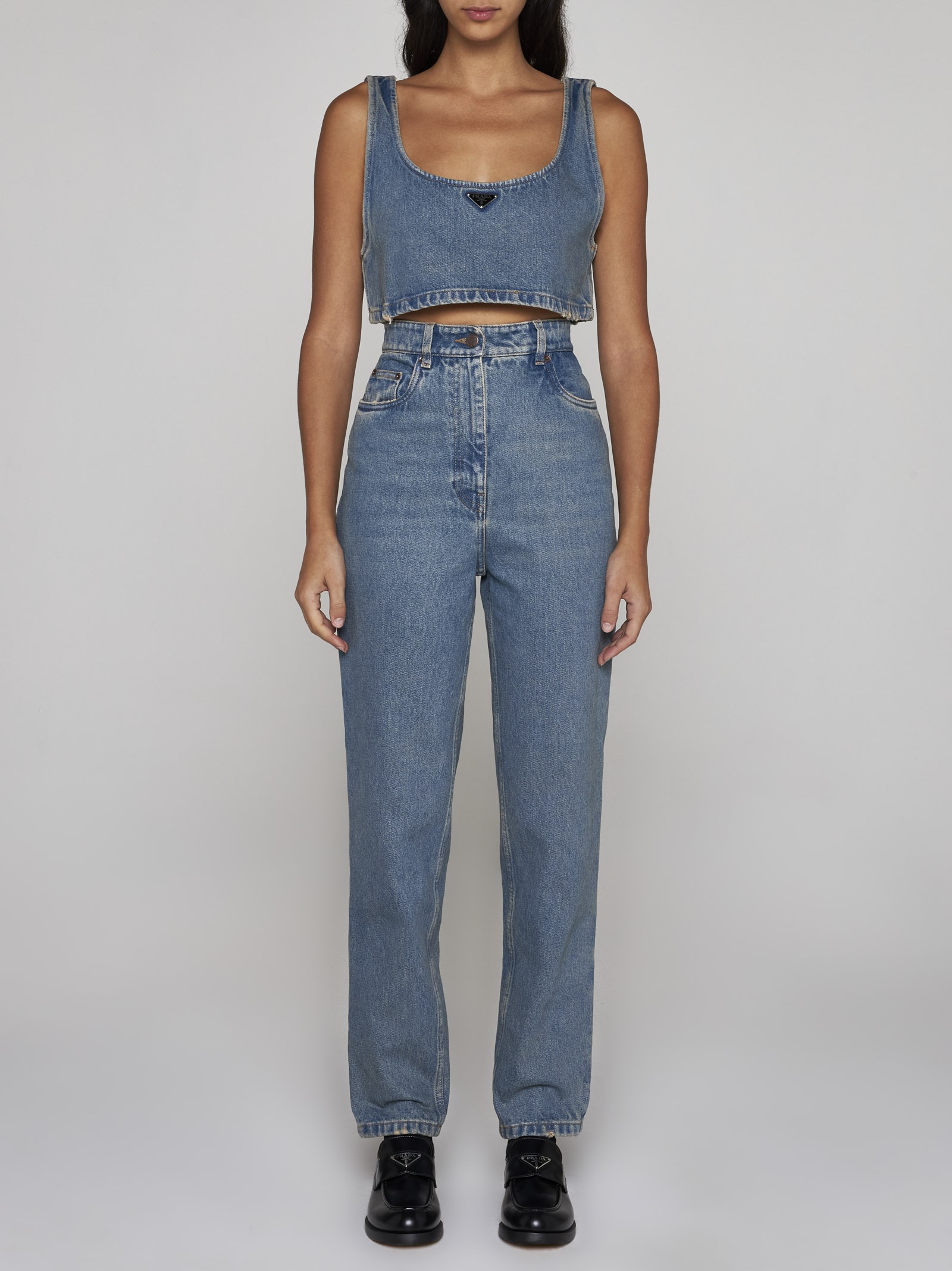 Prada Denim cropped top | danielloboutique | REVERSIBLE
