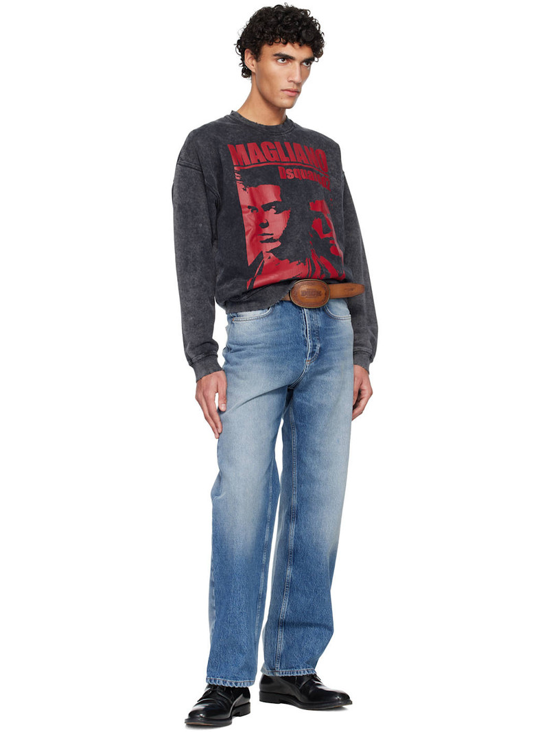 DSQUARED2 Brown Magliano Edition D2 Embossed 'Dick' Buckle Belt outlook