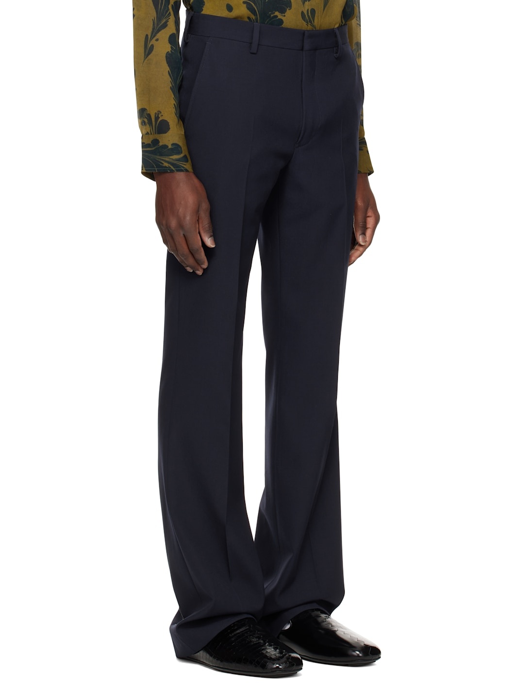 Navy Wool Trousers - 2