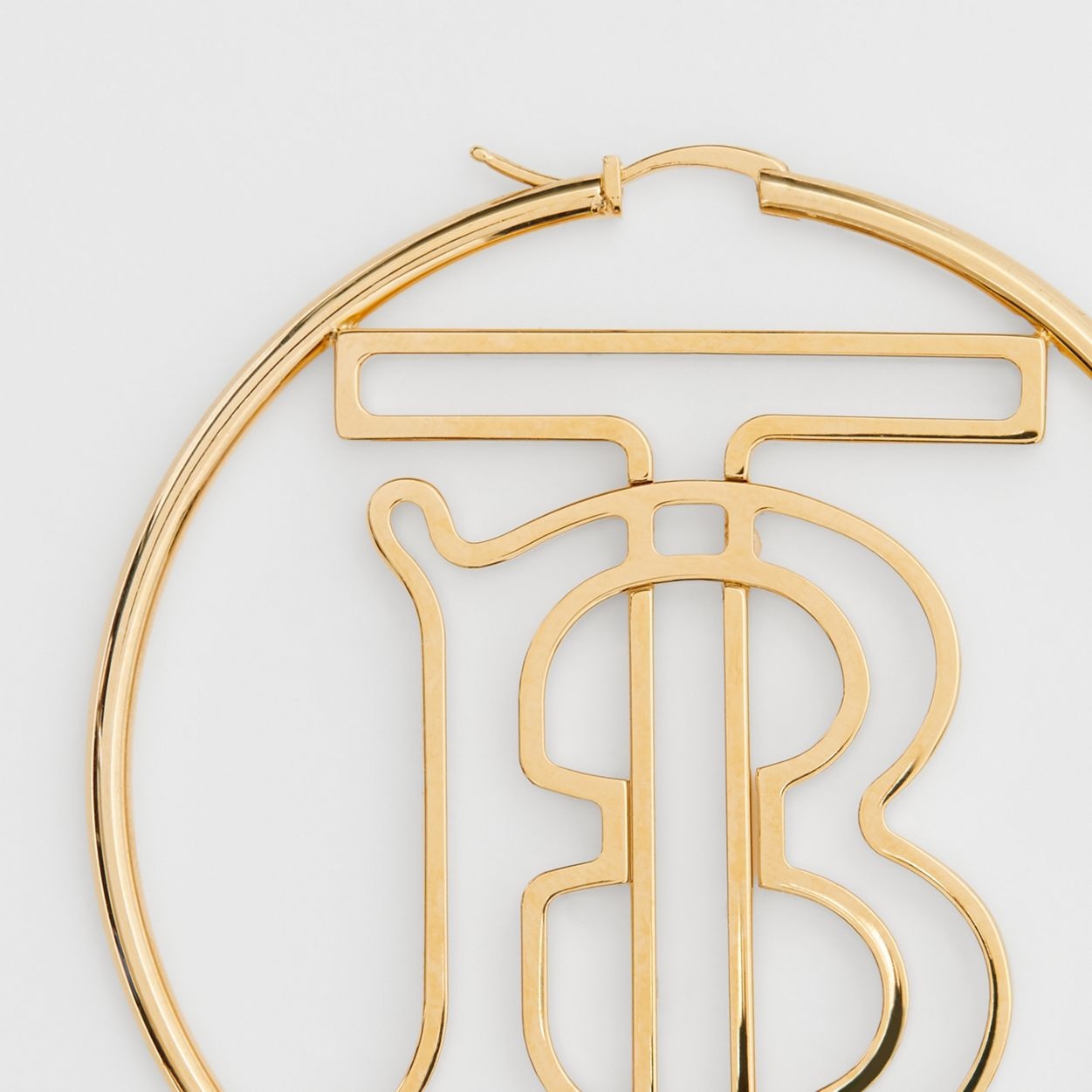 Gold-plated Monogram Motif Hoop Earrings - 2