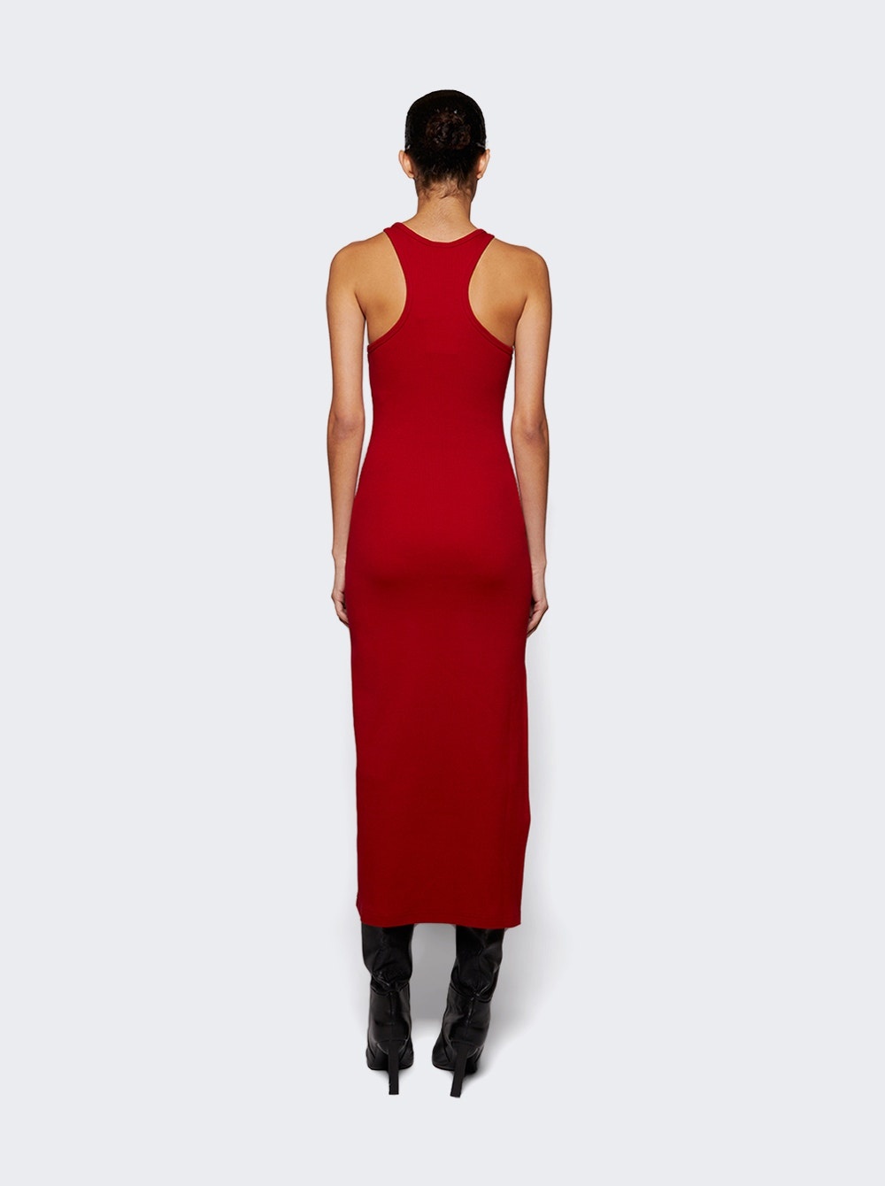 Scuba 90's Rib Long Dress Ruby - 5