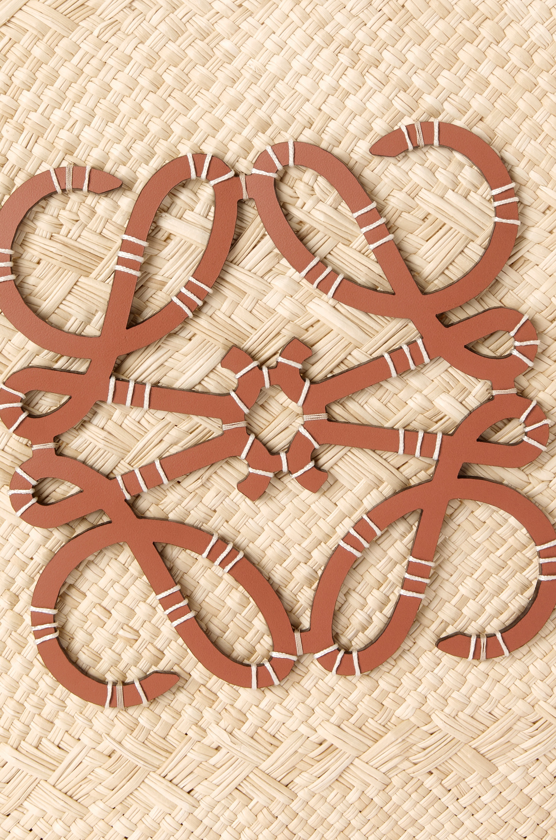 Large Anagram Basket bag in iraca palm and calfskin - 7