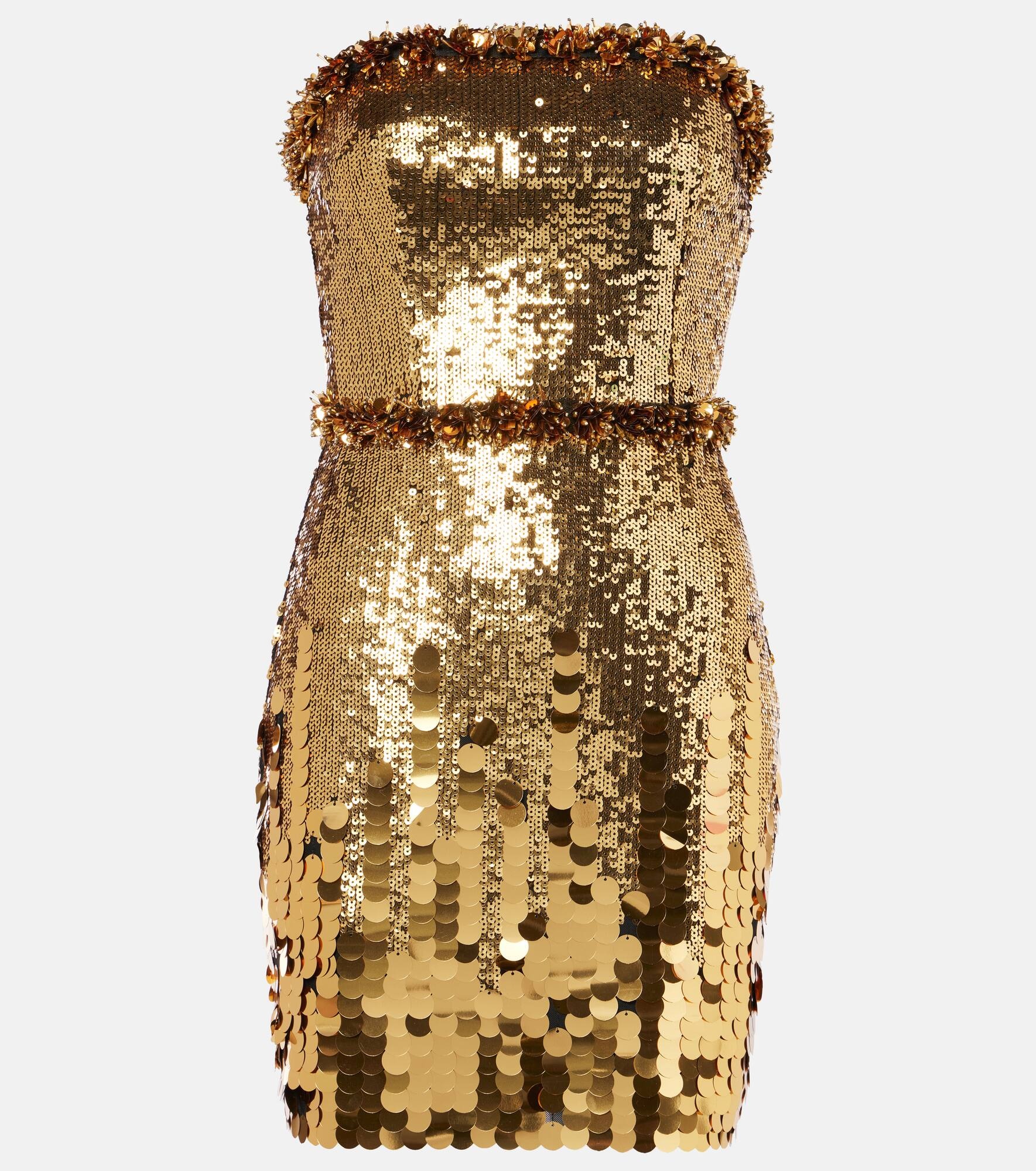Golden Hour sequined cocktail dress - 1