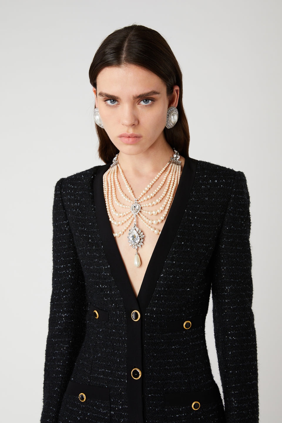 SEQUIN TWEED DRESS WITH JWL BUTTONS - 6