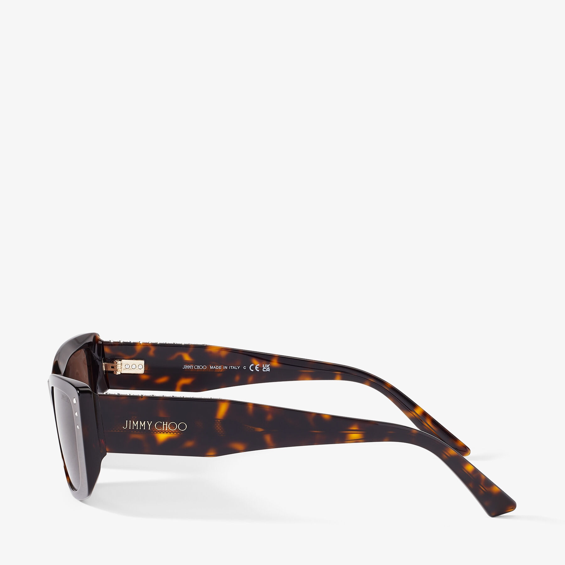 Lexy
Brown Havana Rectangular Sunglasses with Crystals - 5