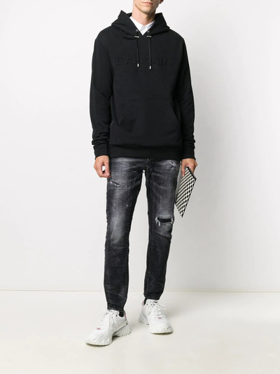 Balmain embroidered logo hoodie outlook