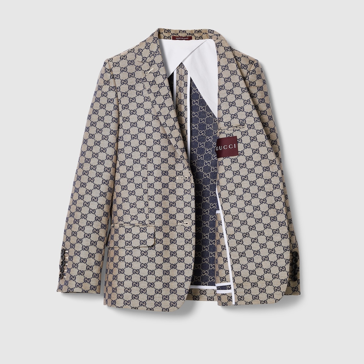 GG linen blend canvas jacket - 8