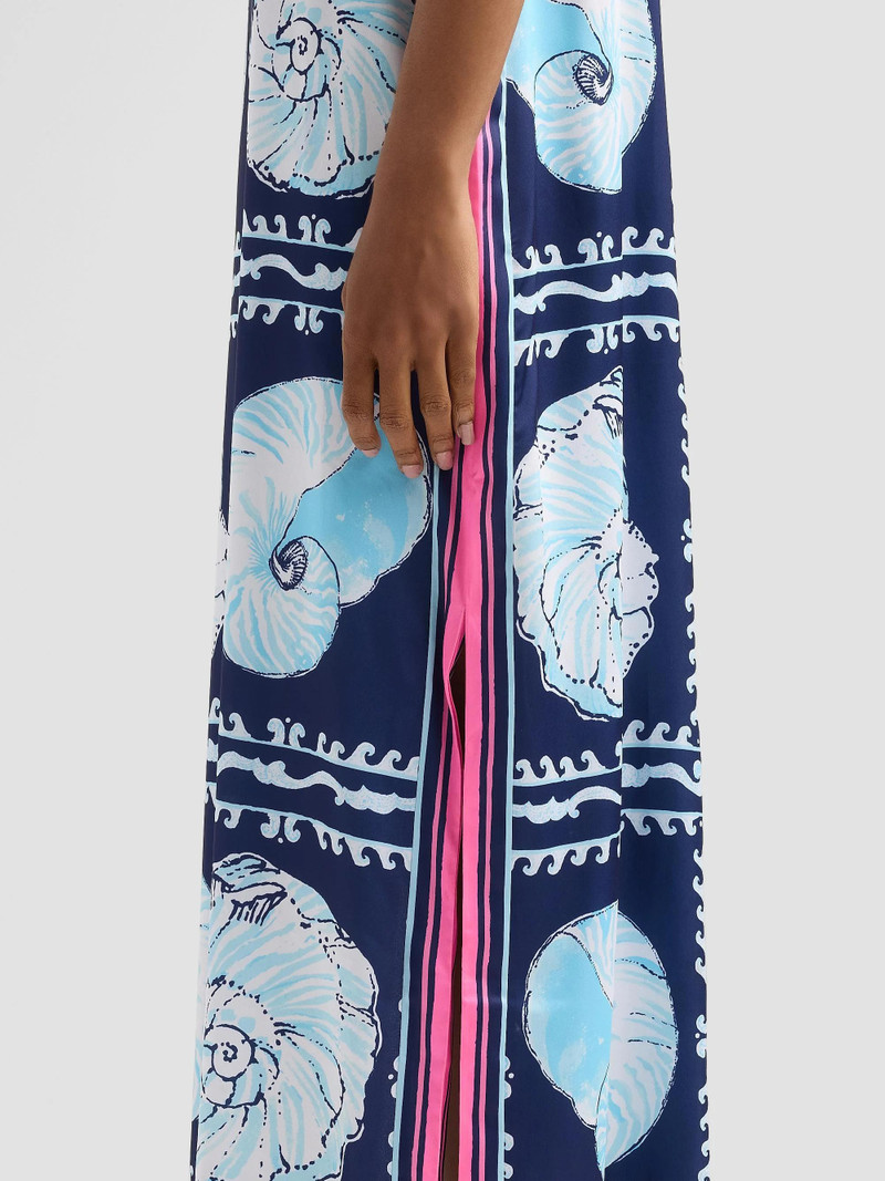 Women's Casandra Seashell-Print Maxi Dress - Low Tide Navy 5