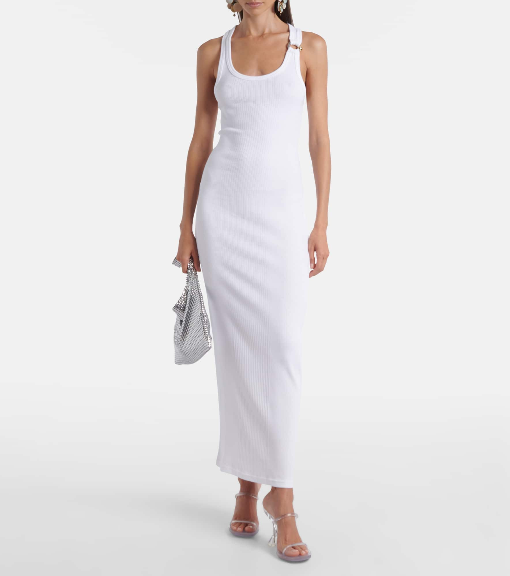 Piercing cotton jersey maxi dress - 2