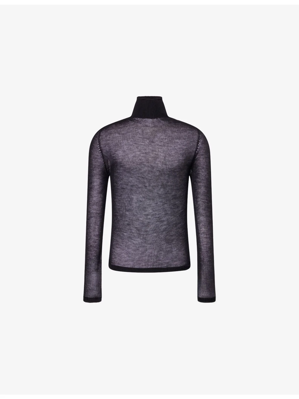 Oversized Turtle Neck Sheer Cashmere Jumper - 1