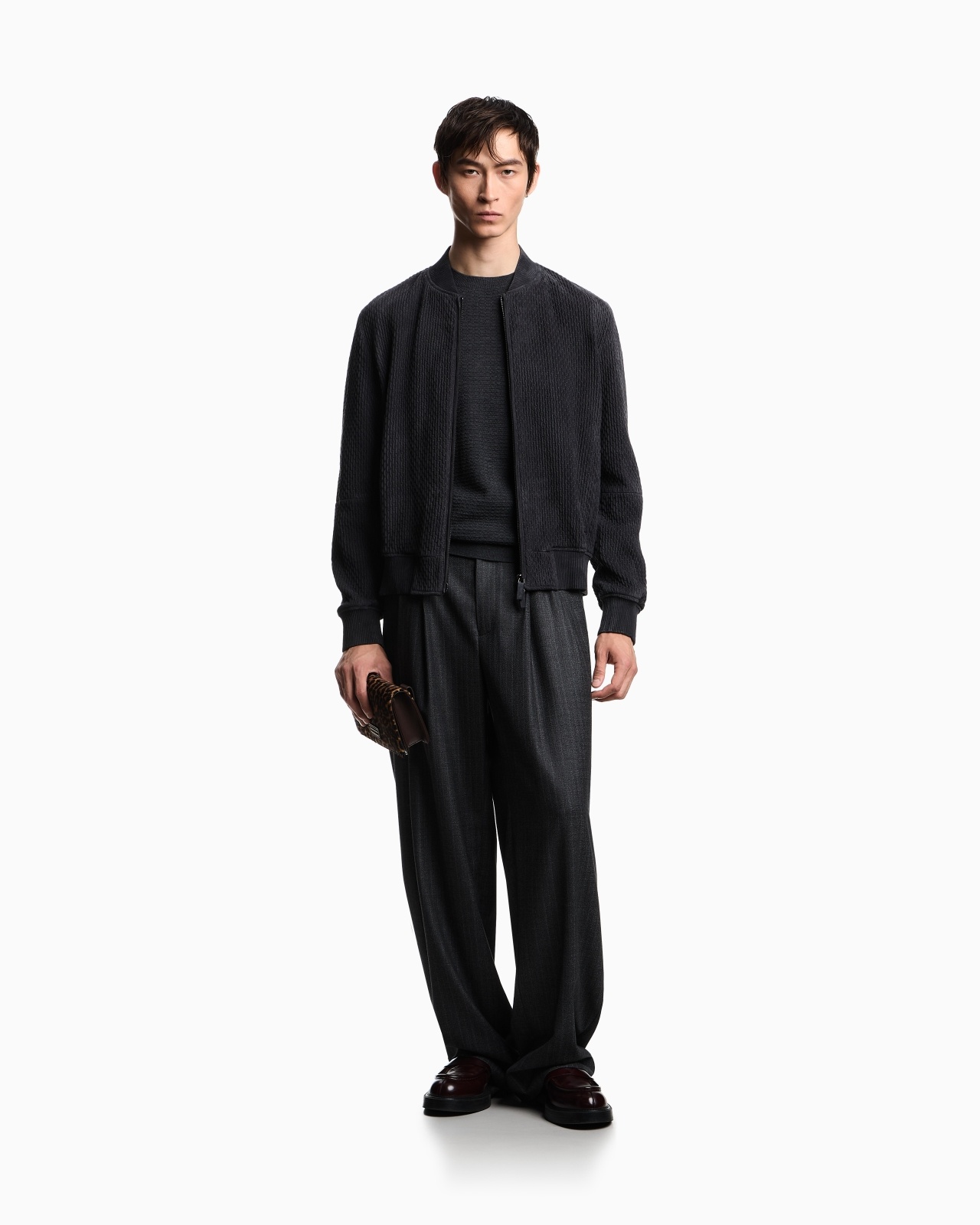 VIRGIN WOOL JUMPER WITH EMBOSSED JACQUARD PATTERN - 2