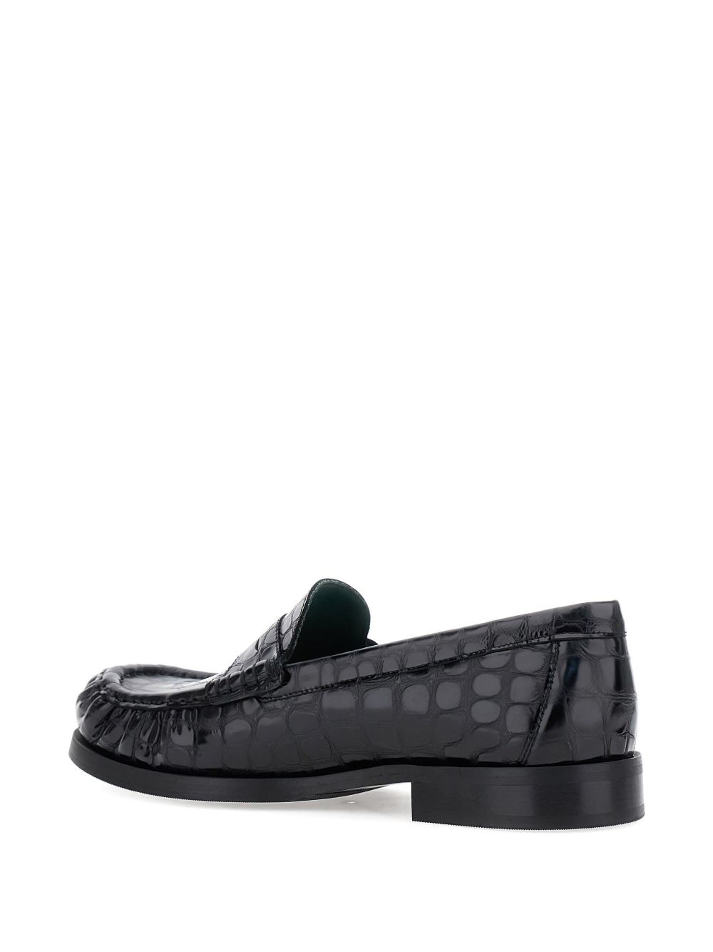 crocodile-embossed leather loafers - 4