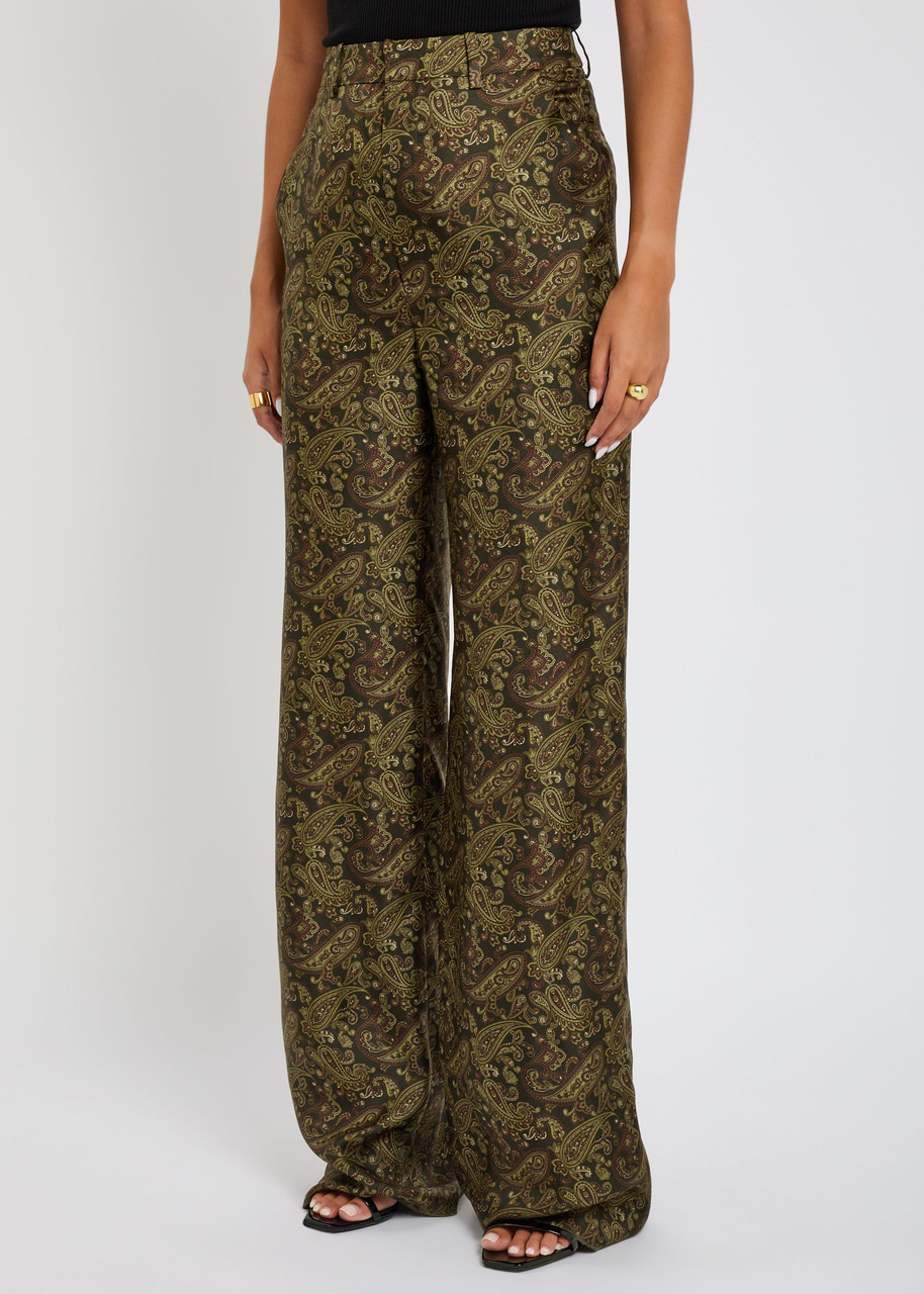 Yves Saint Laurent Paisley Wide-leg Silk-twill Trousers - 2