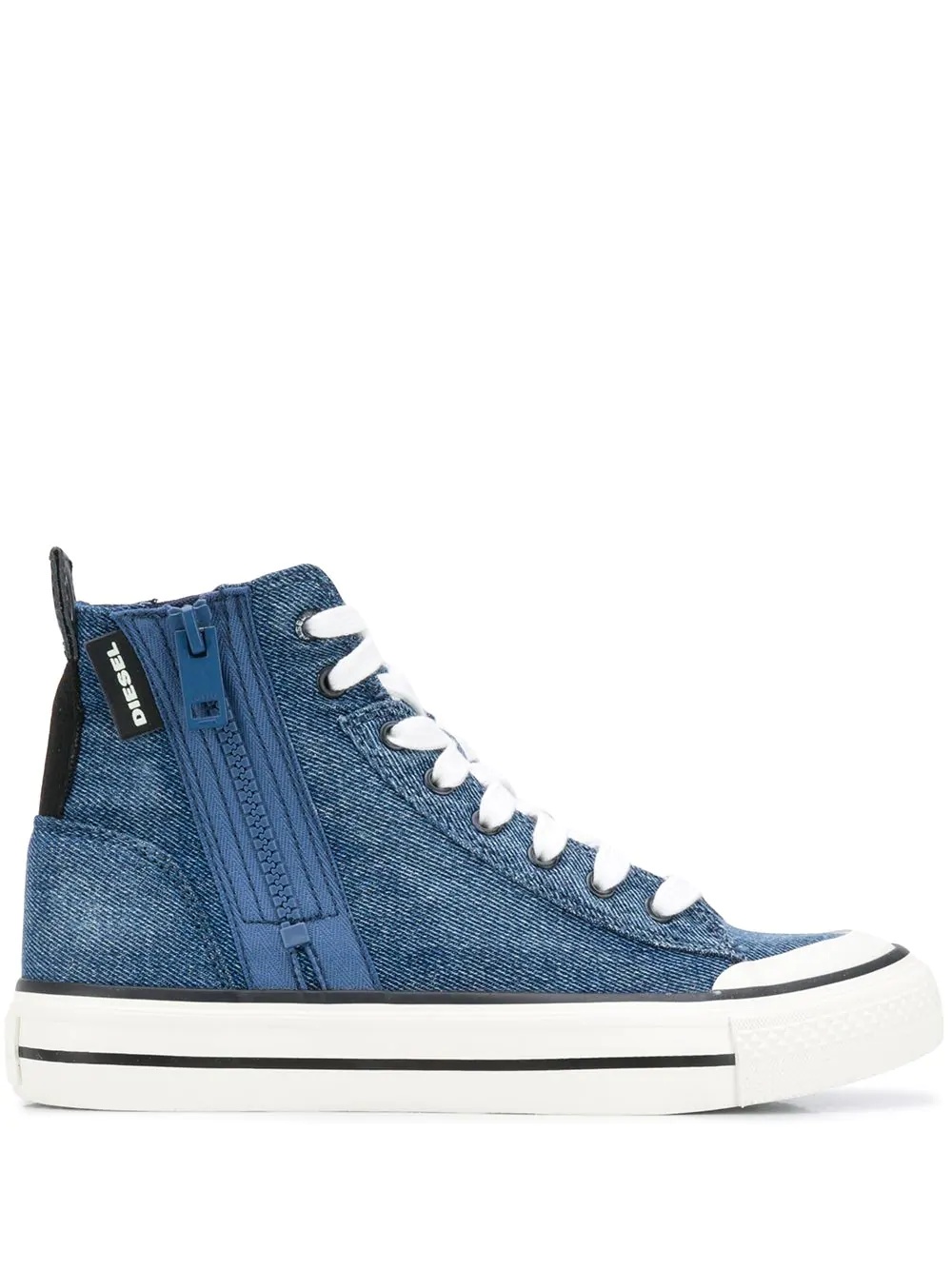 denim lace-up sneakers  - 1